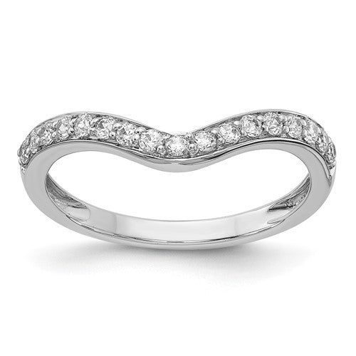 Curved Lab-Grown Diamond Wedding Band in 14K White Gold, 2.25mm (1/3 ct. tw.), Size 7 - Sophia Jewelers Main image