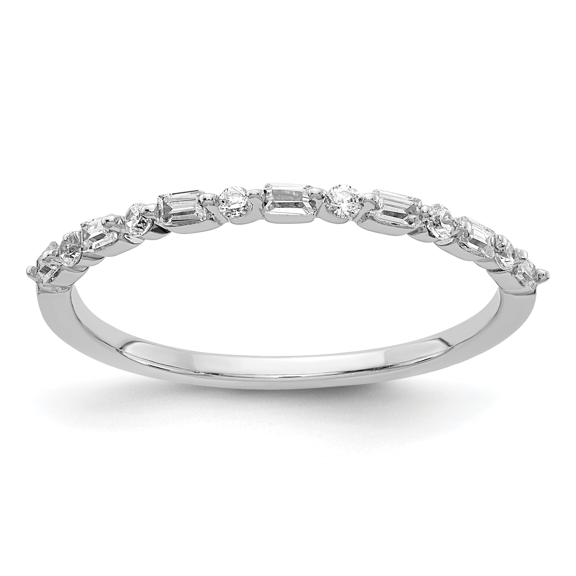 10K White Gold Fancy Diamond Band Main image