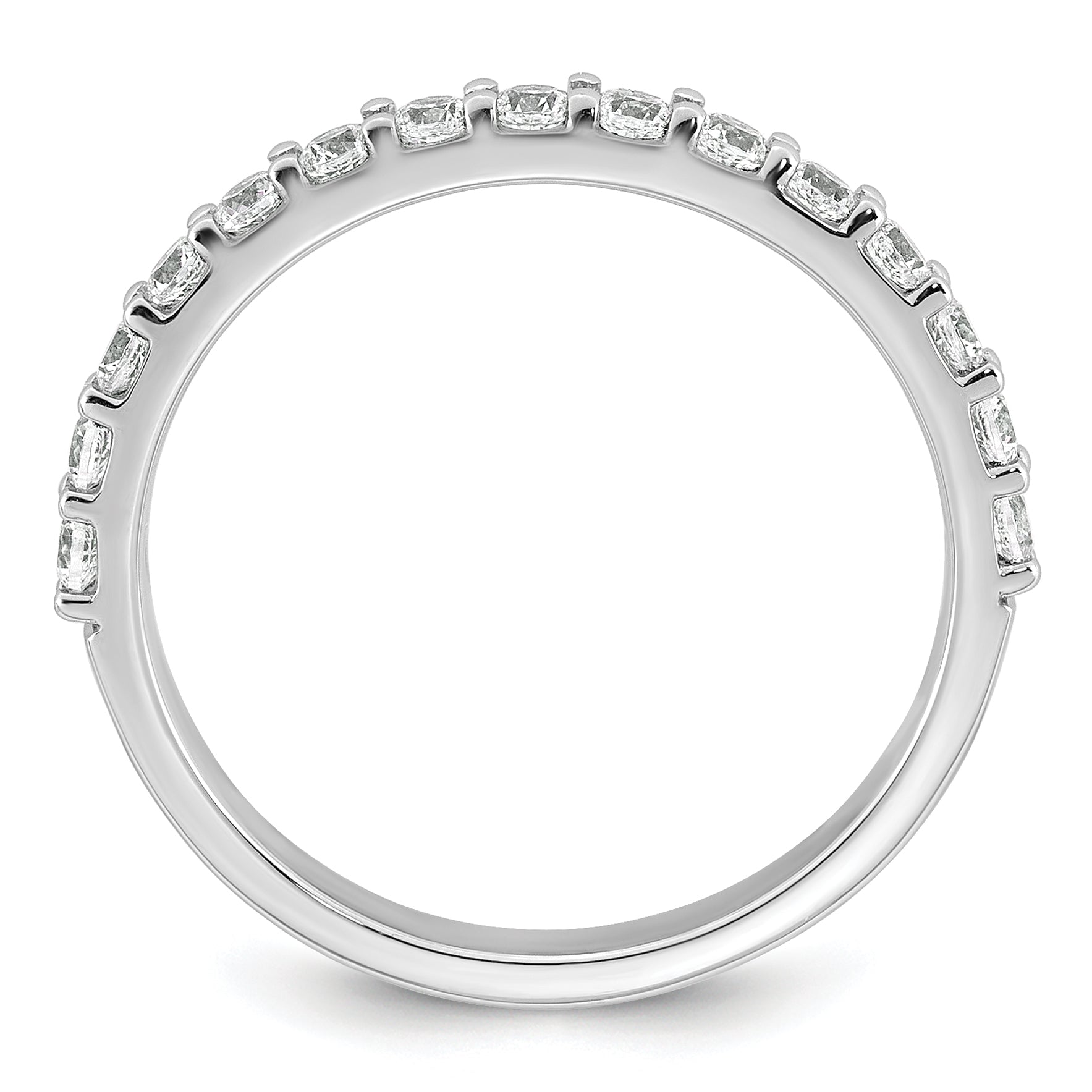 14k White Gold 1/2 carat Lab Grown Diamond VS+ F+ Complete Fifteen Stone Band