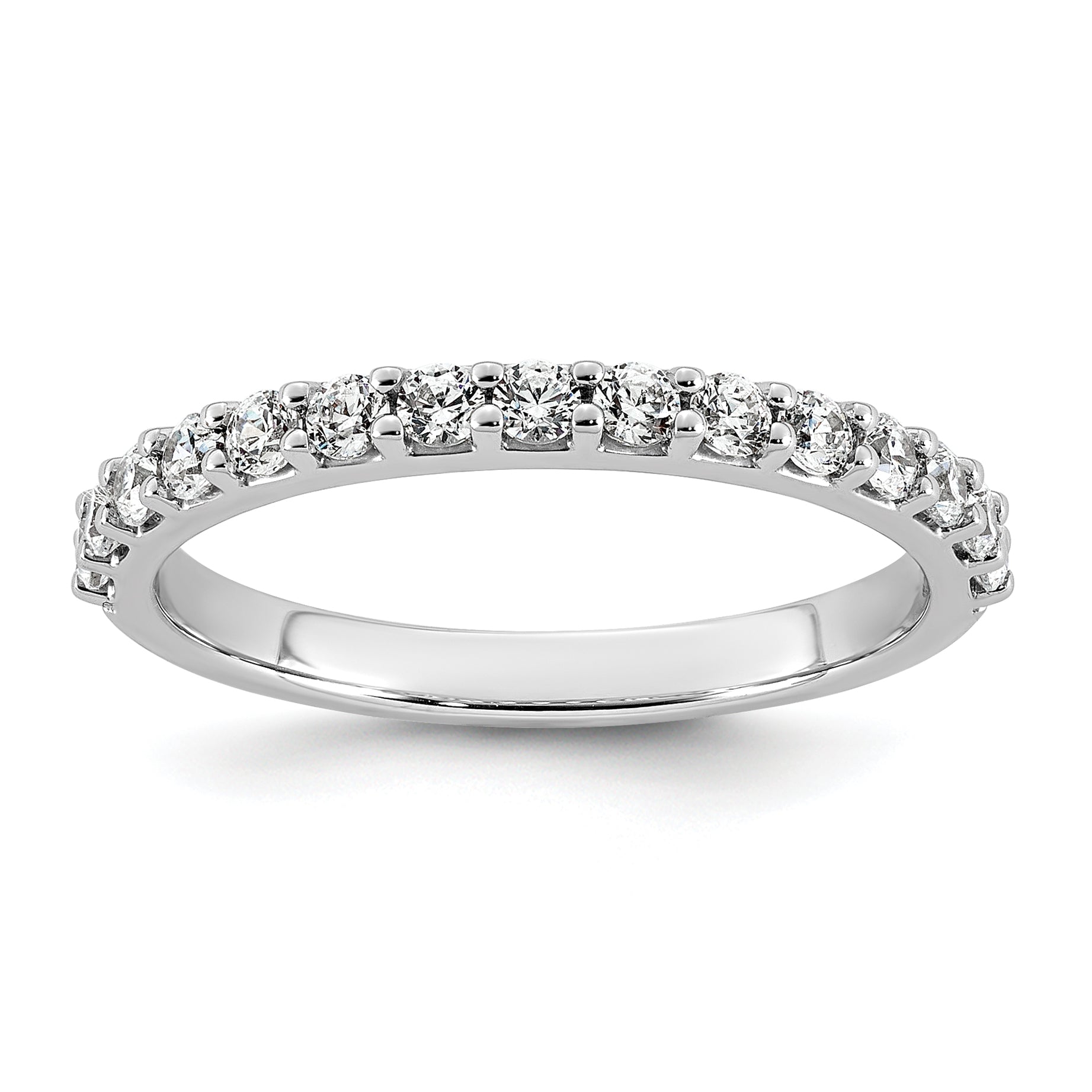 14k White Gold 1/2 carat Lab Grown Diamond VS+ F+ Complete Fifteen Stone Band