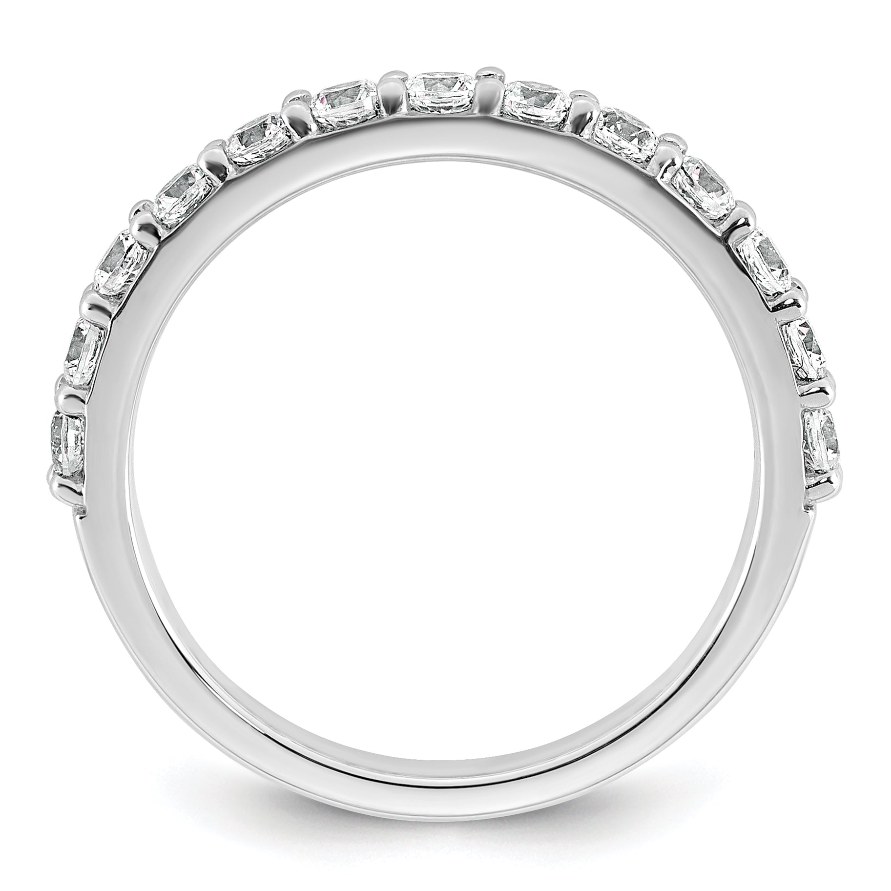 14k White Gold 3/4 carat Lab Grown Diamond VS+ F+ Complete Fifteen Stone Band Secondary image