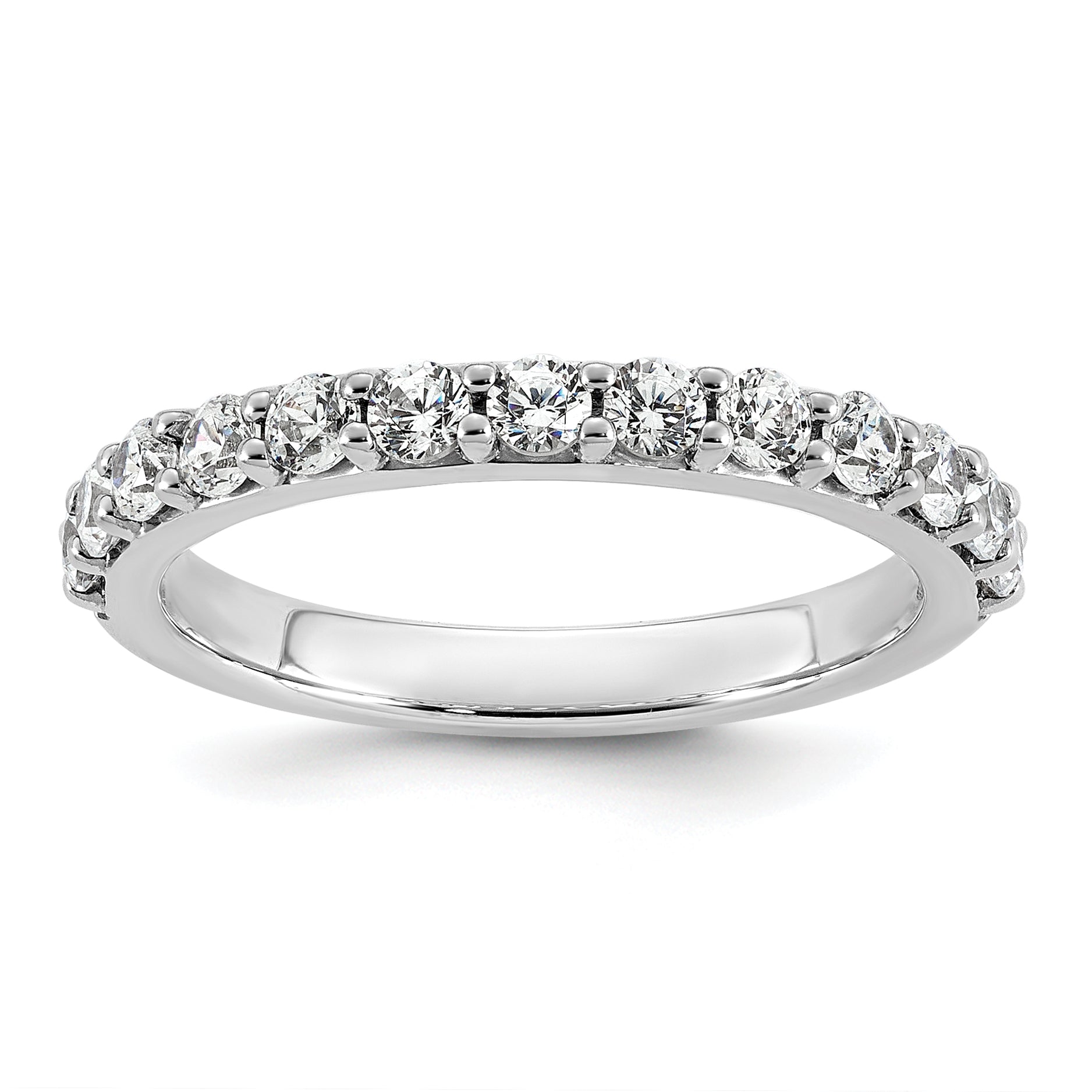 14k White Gold 3/4 carat Lab Grown Diamond VS+ F+ Complete Fifteen Stone Band Main image