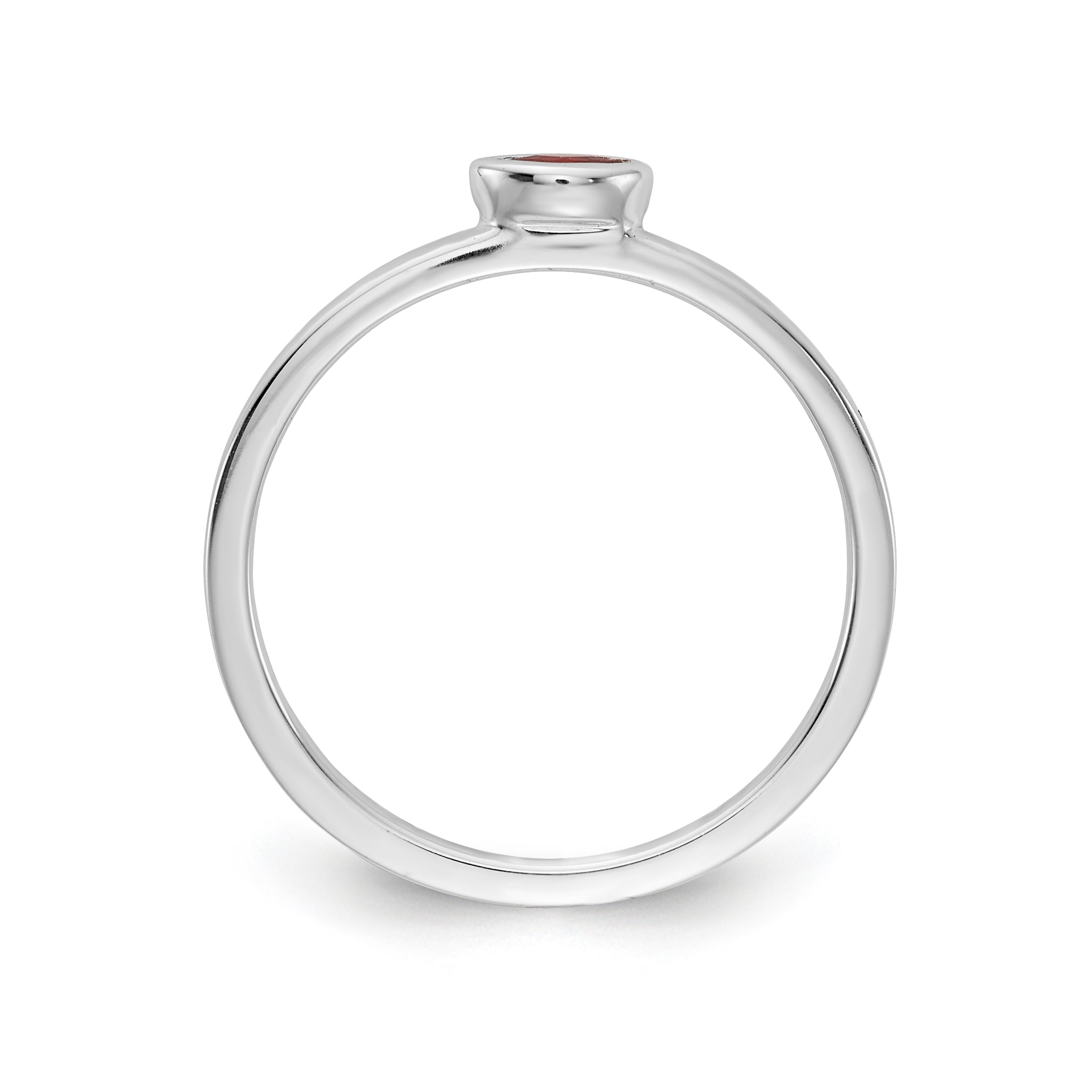 14k White Gold Bezel-set Marquise Garnet Ring Secondary image