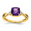 10k Checkerboard Amethyst and Diamond Ring