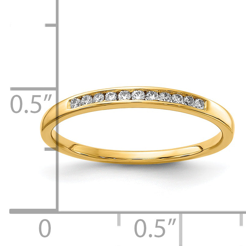 14k 1/10 carat Lab Grown Diamond VS/SI+ G+ Complete Channel Set Band