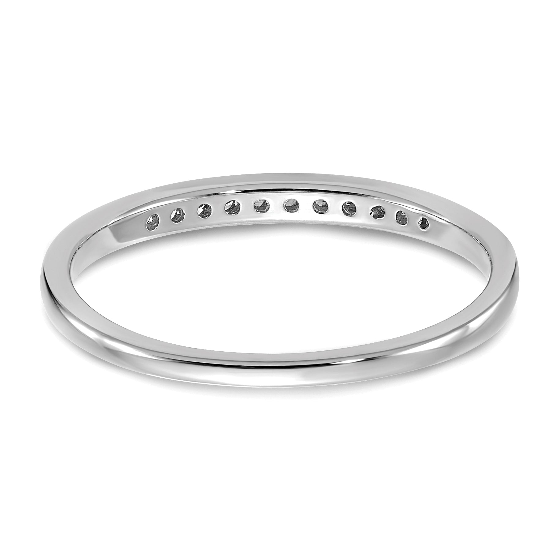 14k White Gold 1/10 carat Lab Grown Diamond VS/SI+ G+ Complete Channel Set Band