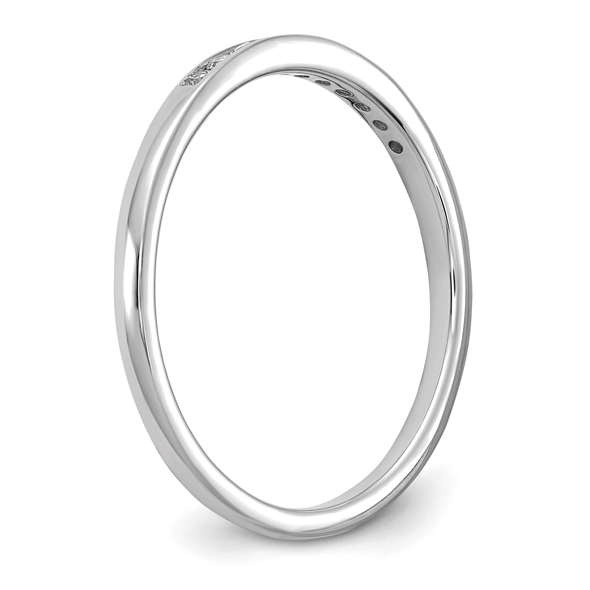 14k White Gold 1/10 carat Lab Grown Diamond VS/SI+ G+ Complete Channel Set Band