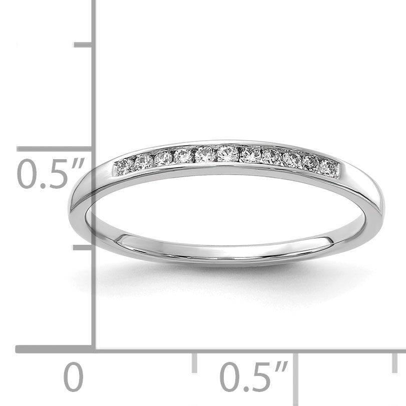 14k White Gold 1/10 carat Lab Grown Diamond VS/SI+ G+ Complete Channel Set Band