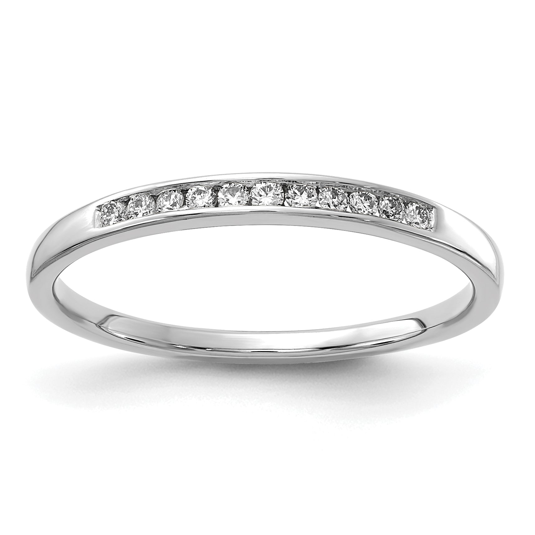 14k White Gold 1/10 carat Lab Grown Diamond VS/SI+ G+ Complete Channel Set Band