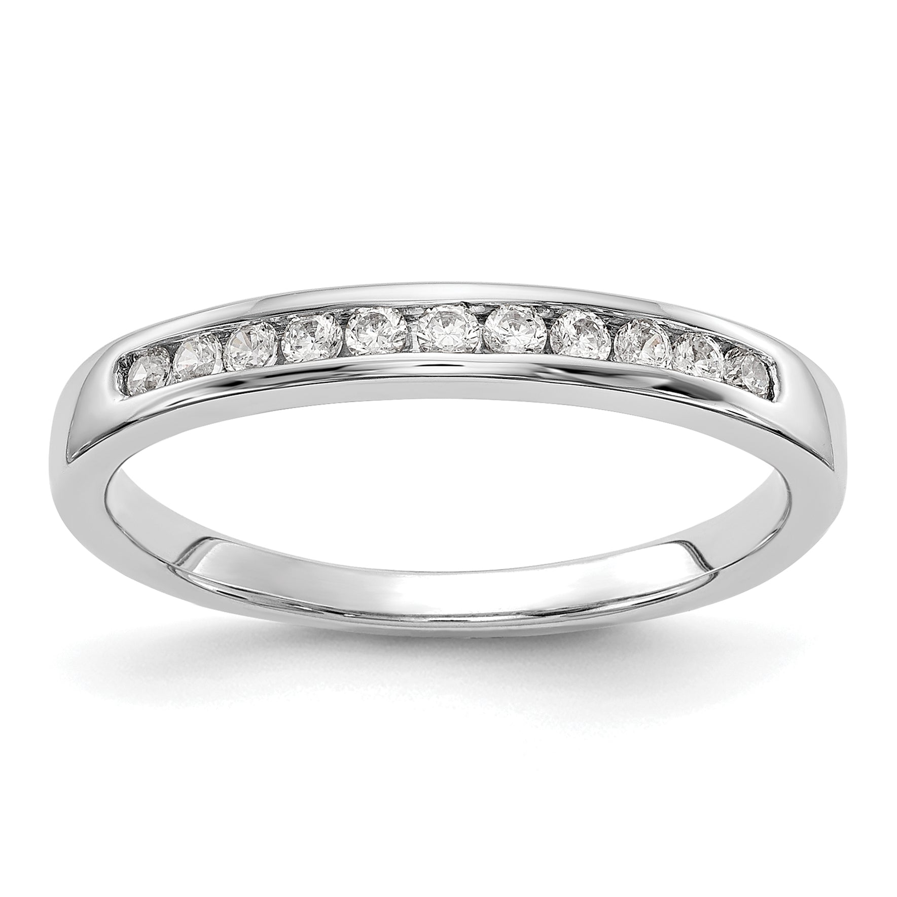 14k White Gold 1/5 carat Lab Grown Diamond VS/SI+ G+ Complete Channel Set Band Main image