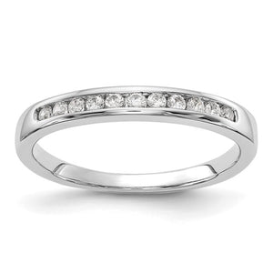 Lab-Grown Diamond Channel Wedding Band in 14K White Gold, 2.25mm (1/5 ct. tw., VS+ F+), Size 7 - Sophia Jewelers