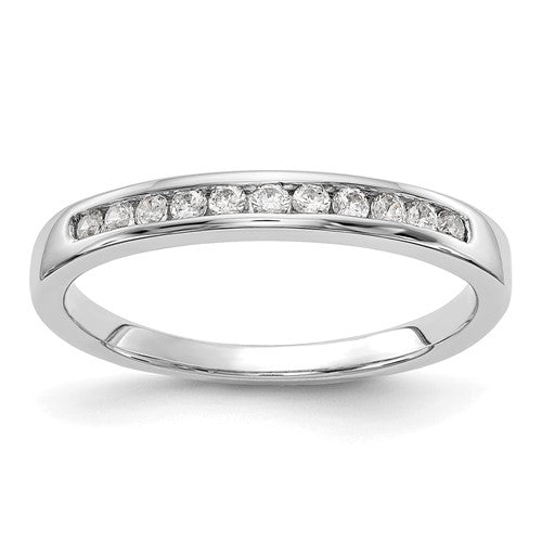 Lab-Grown Diamond Channel Wedding Band in 14K White Gold, 2.25mm (1/5 ct. tw., VS+ F+), Size 7 - Sophia Jewelers
