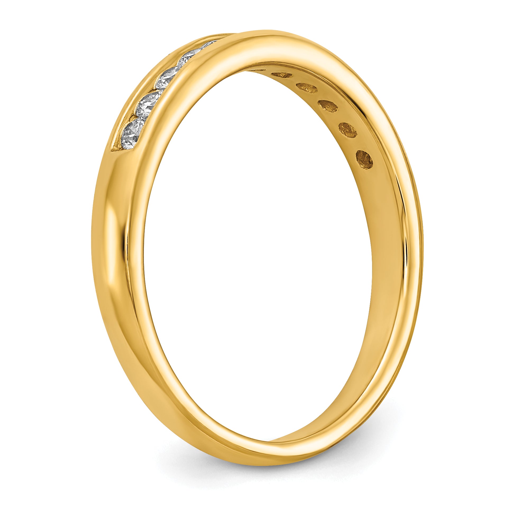 14k 1/3 carat Lab Grown Diamond VS/SI+ G+ Complete Channel Set Band