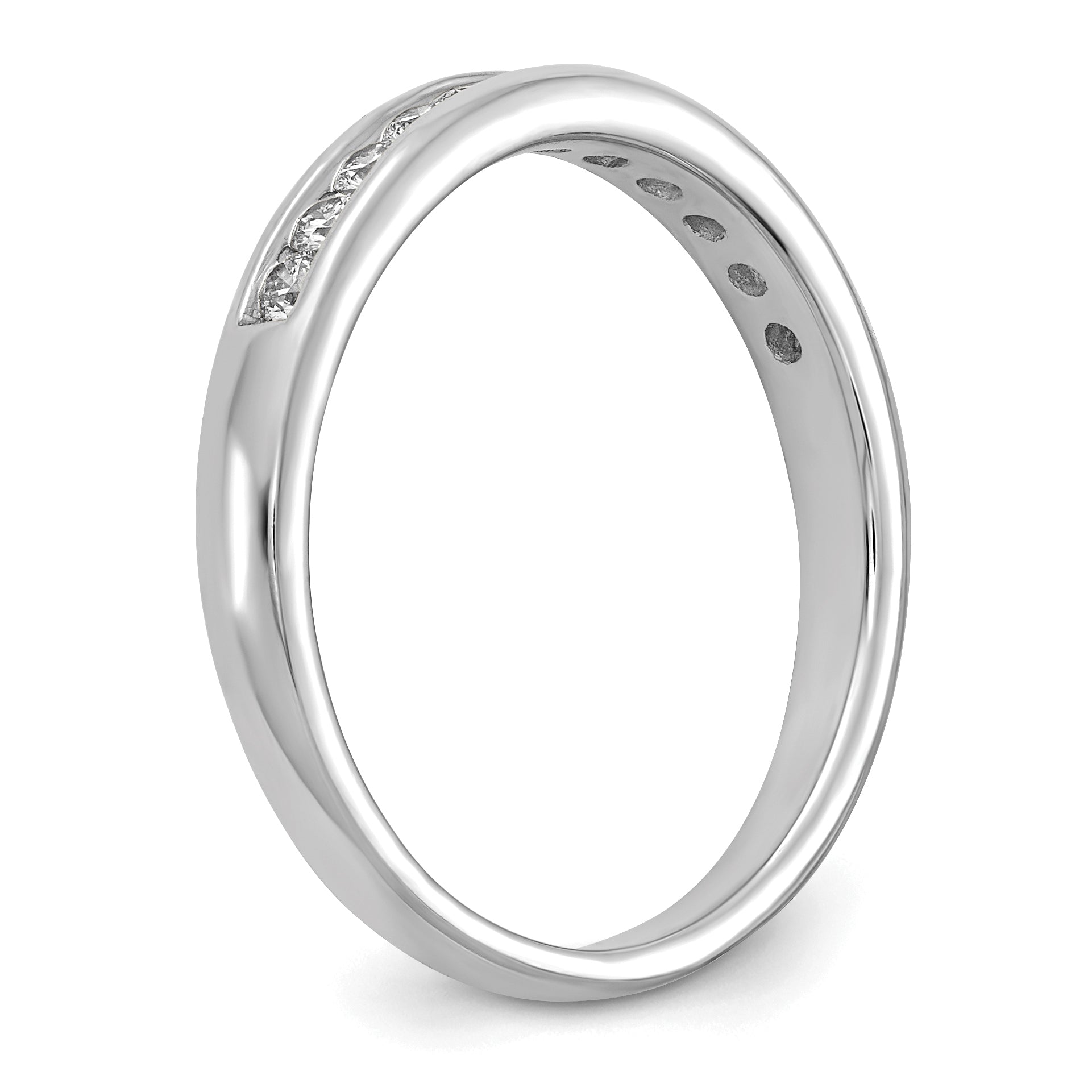 14k White Gold 1/3 carat Lab Grown Diamond VS/SI+ G+ Complete Channel Set Band