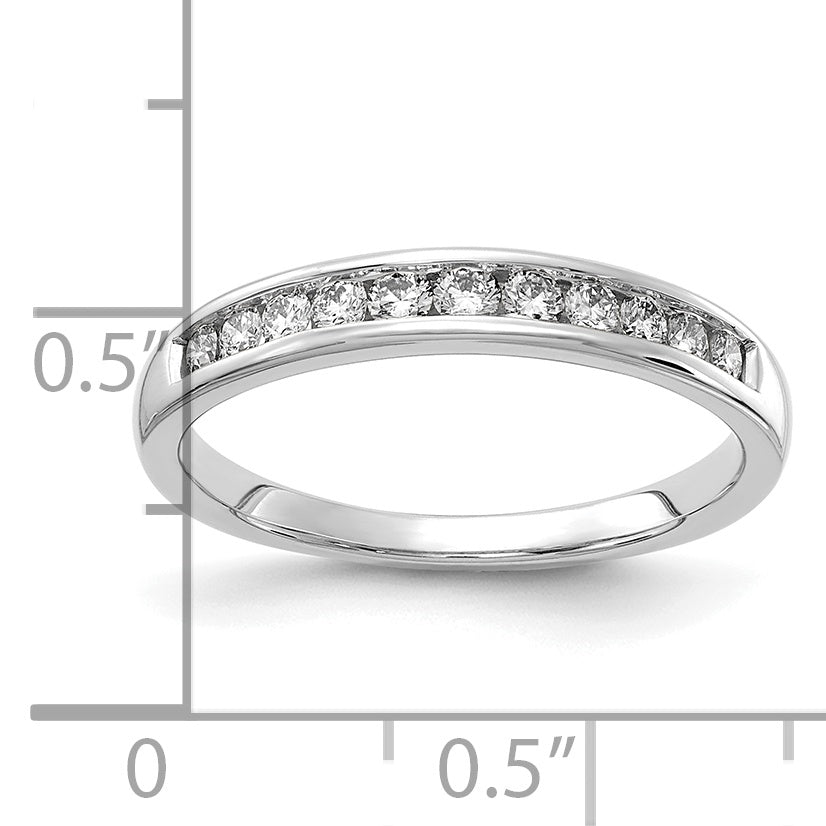 14k White Gold 1/3 carat Lab Grown Diamond VS/SI+ G+ Complete Channel Set Band
