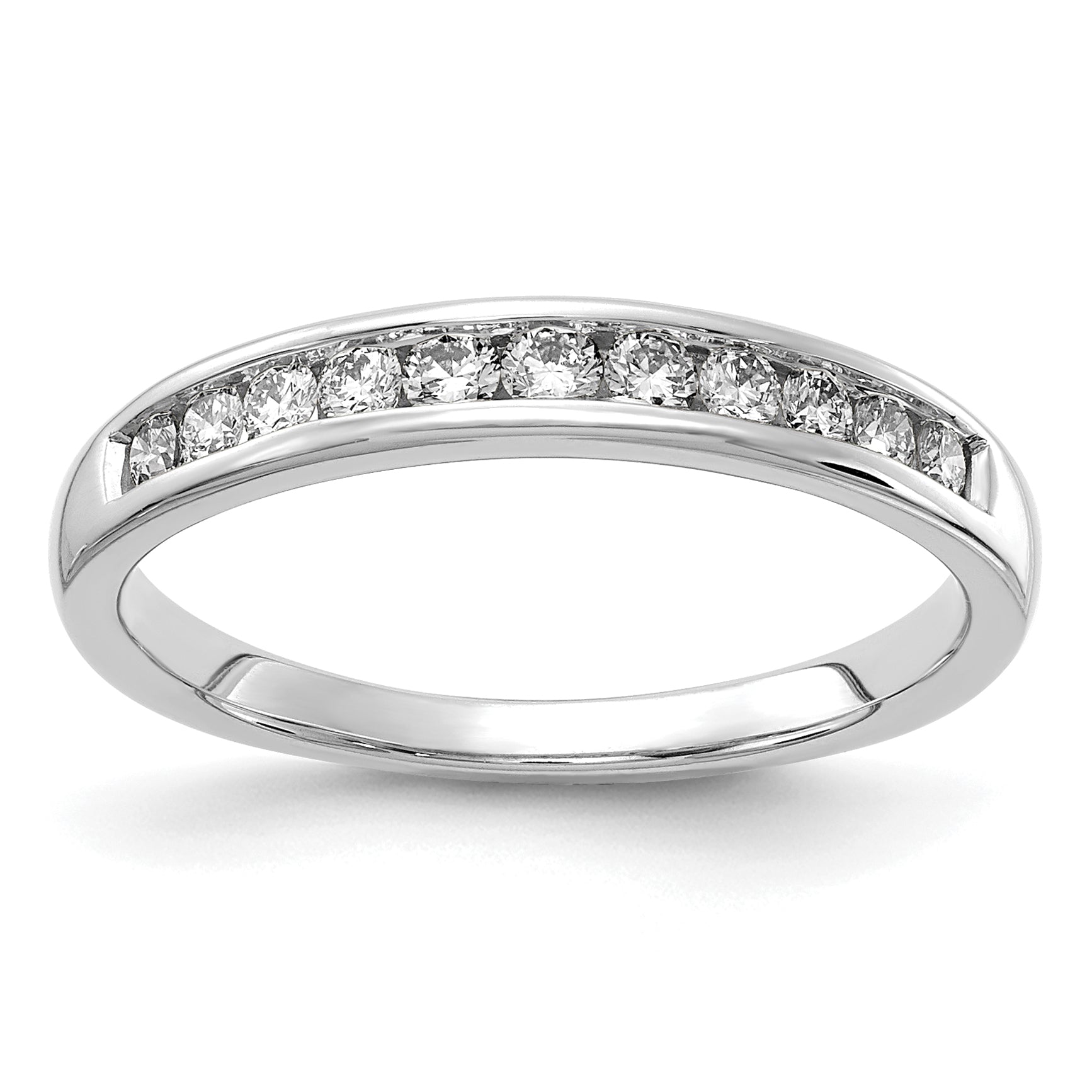 14k White Gold 1/3 carat Lab Grown Diamond VS/SI+ G+ Complete Channel Set Band Main image