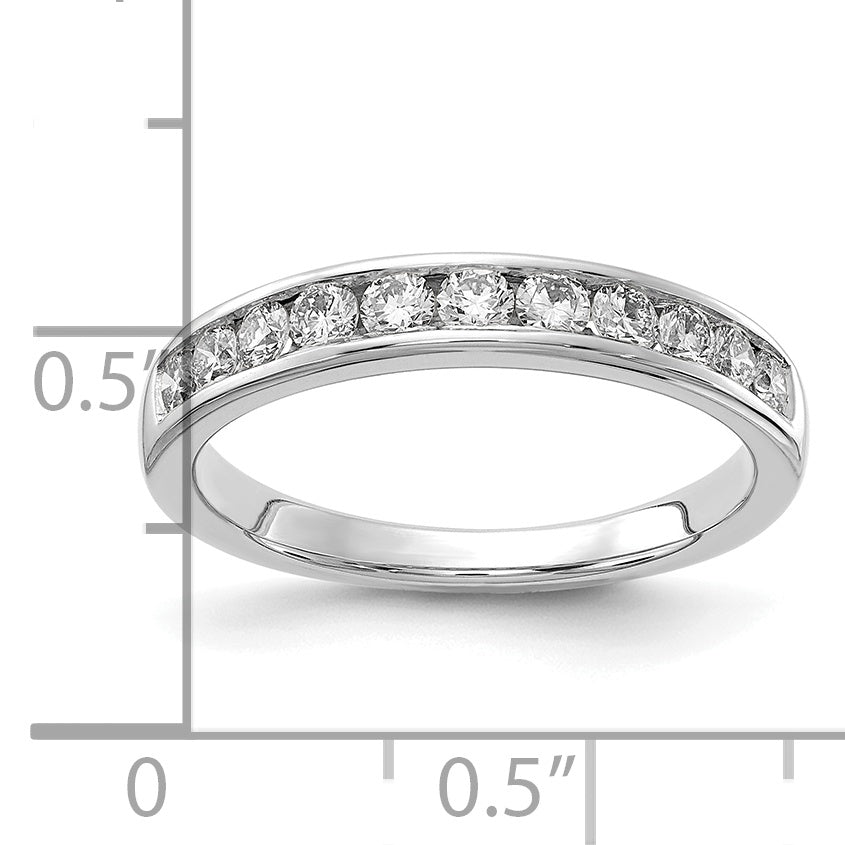 14k White Gold 1/2 carat Lab Grown Diamond VS/SI+ G+ Complete Channel Set Band