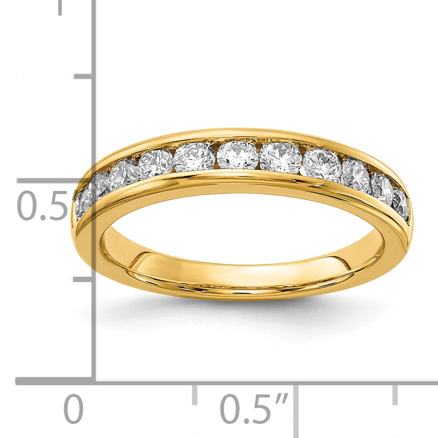 14k 3/4 carat Lab Grown Diamond VS/SI+ G+ Complete Channel Set Band