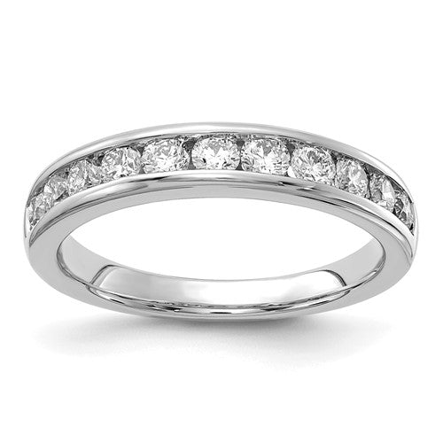 Channel-Set Lab-Grown Diamond Wedding Band in 14K White Gold, 2.25mm (3/4 ct. tw.), Size 7 - Sophia Jewelers