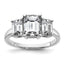 Emerald-Cut Lab-Grown Diamond Three Stone Engagement Ring in 14K White Gold (1 1/2 ct. tw.), Size 7 - Sophia Jewelers