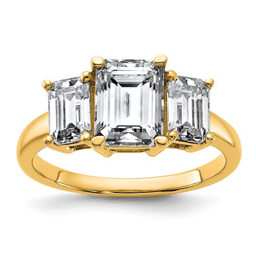 Lab-Grown Diamond Engagement Ring in 14K Yellow Gold (1 1/2 ct. tw., VS+ F+), Size 7 - Sophia Jewelers