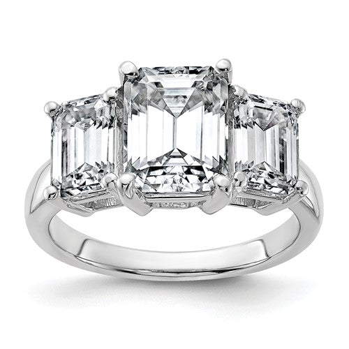 Certified Three-Stone Lab-Grown Diamond Engagement Ring in 14K White Gold (2 1/2 ct. tw.), Size 7 - Sophia Jewelers
