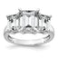 Emerald-Cut Three-Stone Lab-Grown Diamond Engagement Ring in 14K White Gold (4 1/5 ct.), Size 7 - Sophia Jewelers