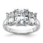 Radiant Three-Stone Lab-Grown Diamond Engagement Ring in 14K White Gold (4 1/2 ct. tw.), Size 7 - Sophia Jewelers