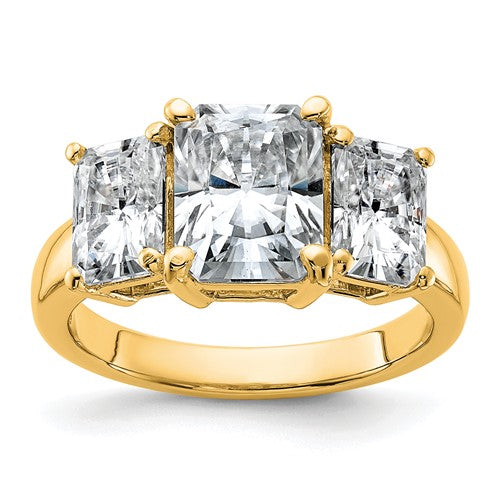 Three Stone Radiant Engagement Ring in 14K Yellow Gold (4 1/2 ct. tw.), Size 7 - Sophia Jewelers