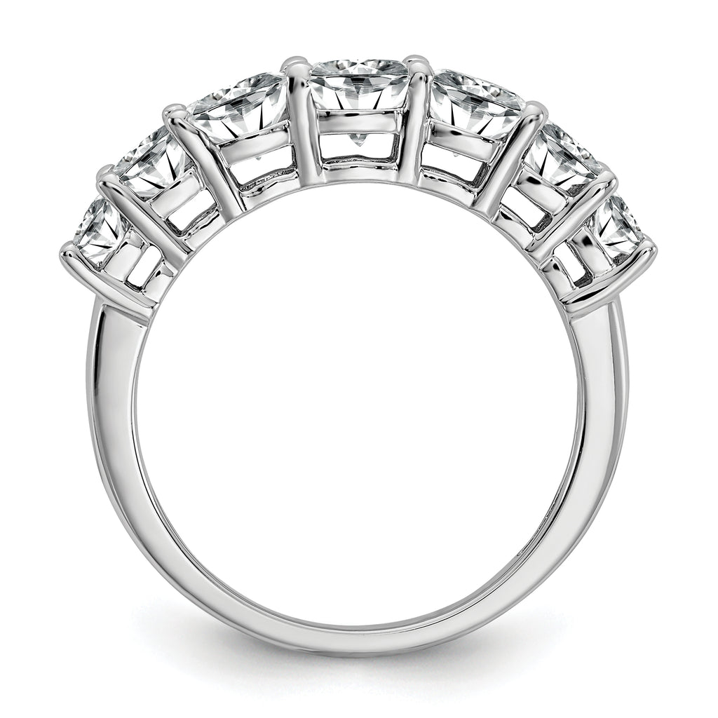 14k White Gold 1 5/8 carat Lab Grown Diamond VS+ F+ Cushion Complete Seven Stone Band