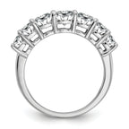14k White Gold 1 5/8 carat Lab Grown Diamond VS+ F+ Cushion Complete Seven Stone Band
