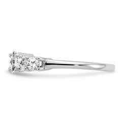 14k White Gold 1 5/8 carat Lab Grown Diamond VS+ F+ Cushion Complete Seven Stone Band