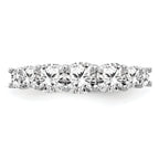 14k White Gold 1 5/8 carat Lab Grown Diamond VS+ F+ Cushion Complete Seven Stone Band