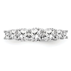 14k White Gold 1 5/8 carat Lab Grown Diamond VS+ F+ Cushion Complete Seven Stone Band