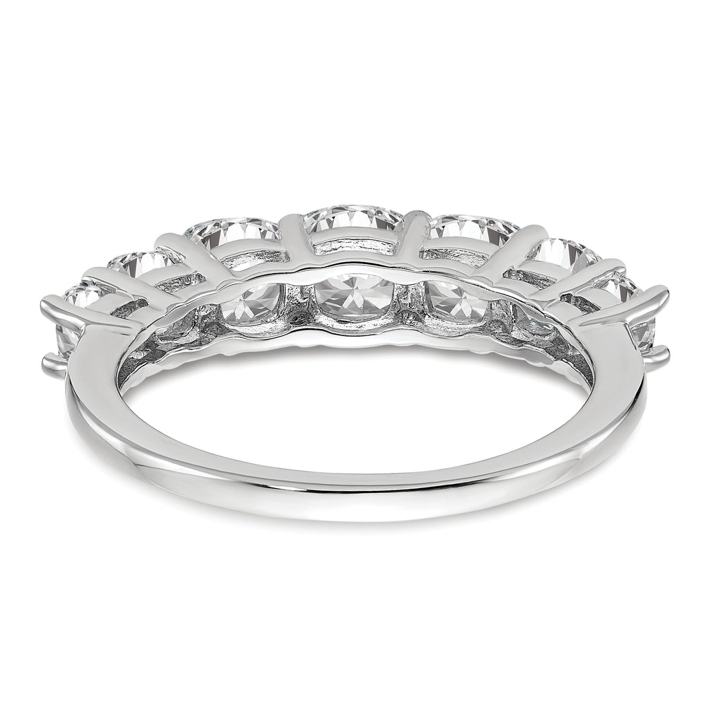 14k White Gold 1 5/8 carat Lab Grown Diamond VS+ F+ Cushion Complete Seven Stone Band