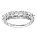 14k White Gold 1 5/8 carat Lab Grown Diamond VS+ F+ Cushion Complete Seven Stone Band