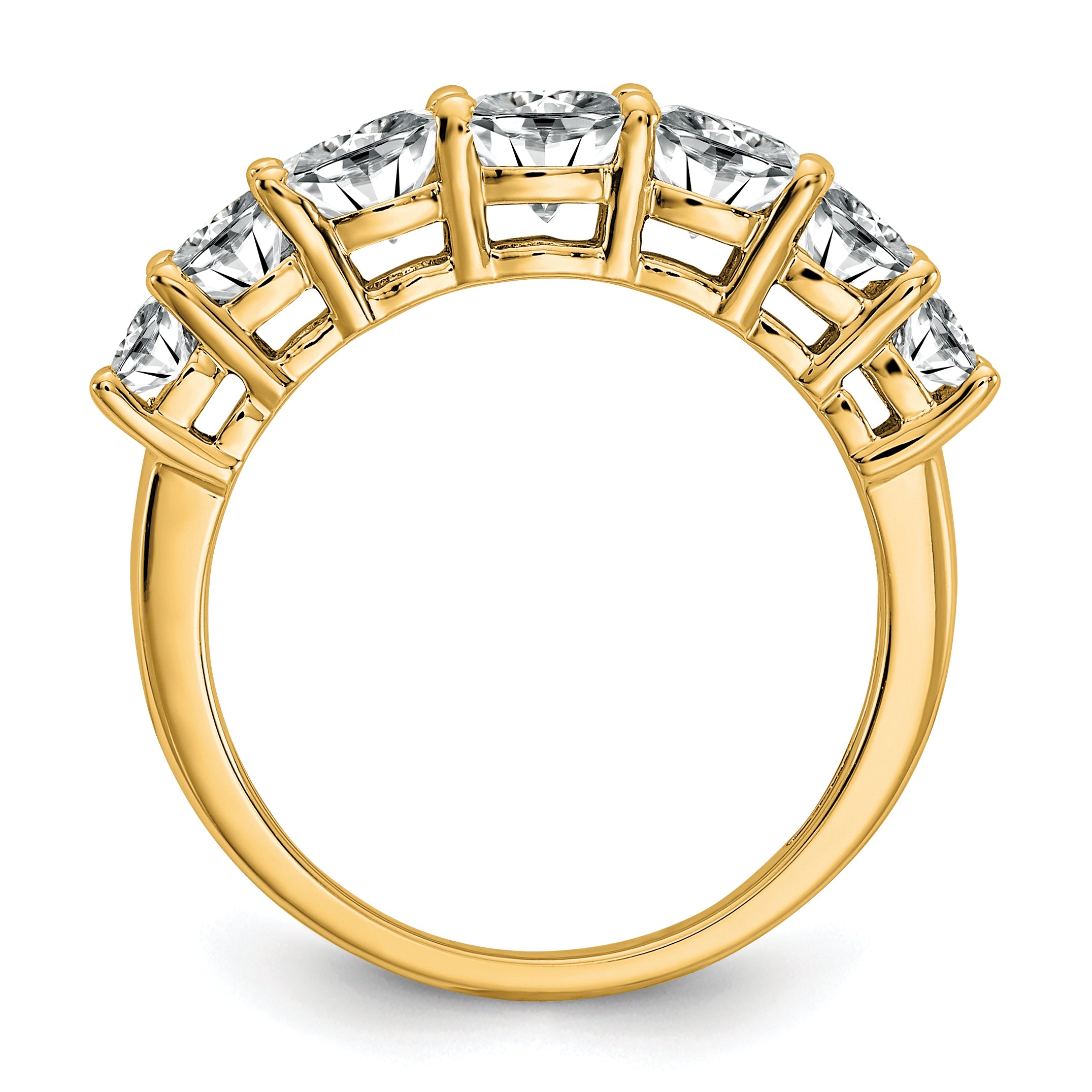 14k 1 5/8 carat Lab Grown Diamond VS+ F+ Cushion Complete Seven Stone Band Secondary image