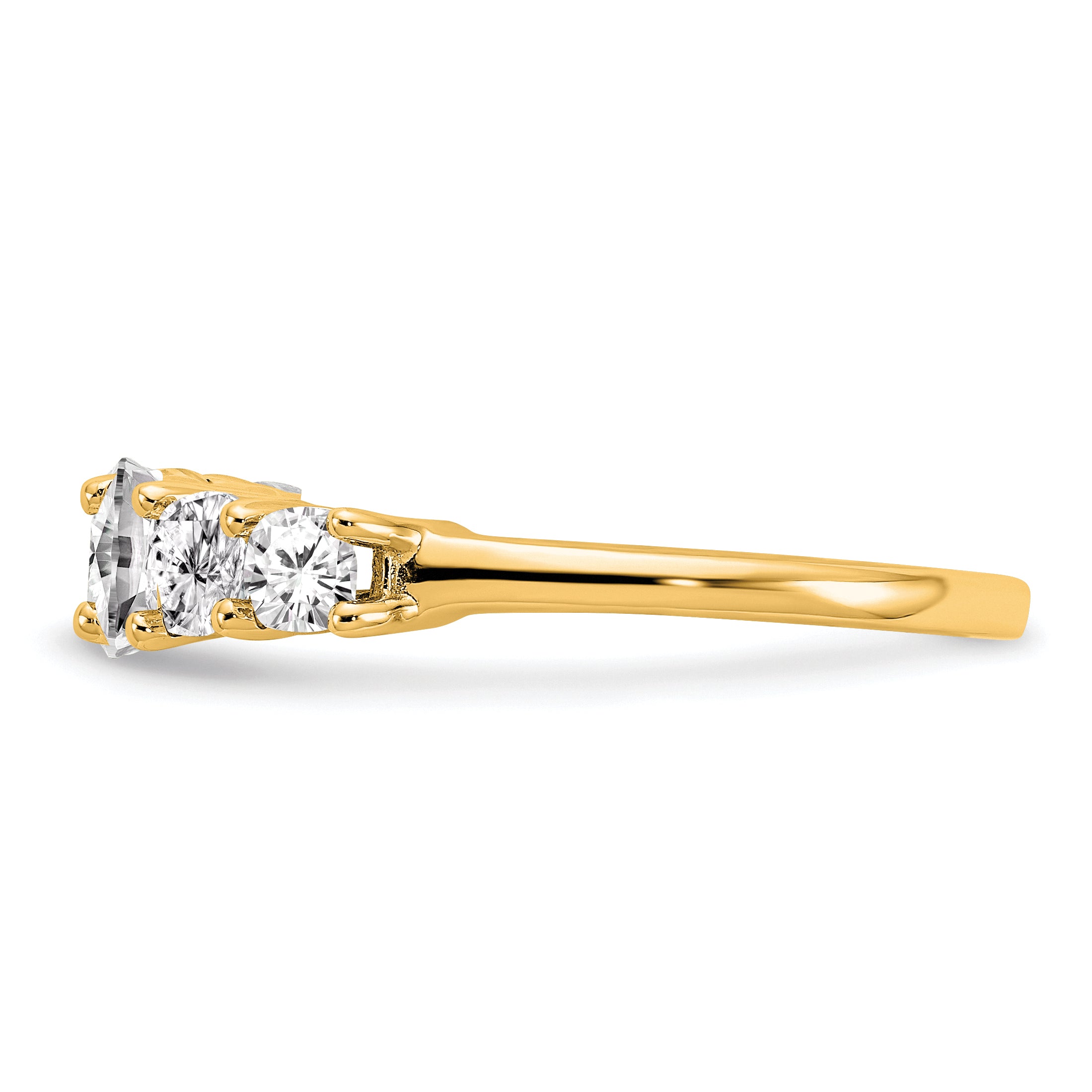 14k 1 5/8 carat Lab Grown Diamond VS+ F+ Cushion Complete Seven Stone Band