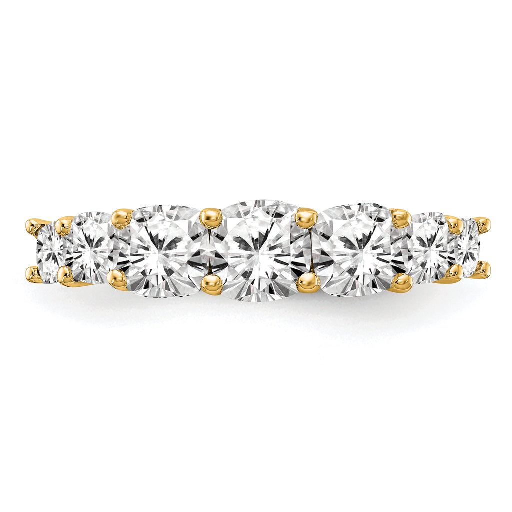 14k 1 5/8 carat Lab Grown Diamond VS+ F+ Cushion Complete Seven Stone Band