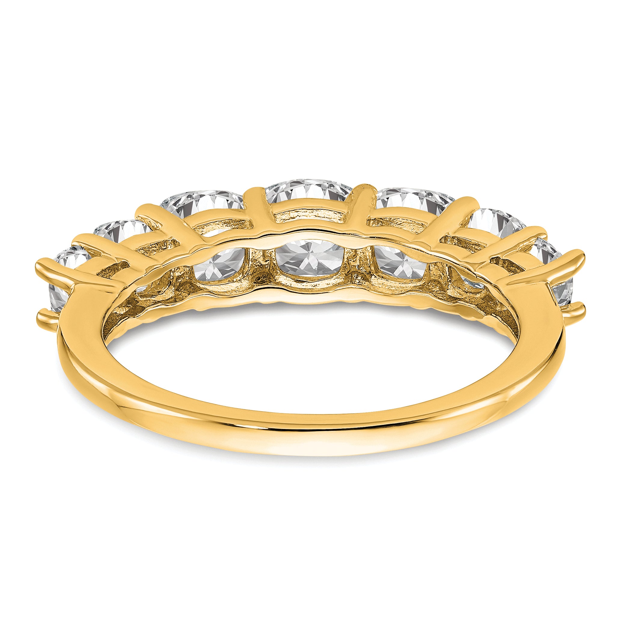14k 1 5/8 carat Lab Grown Diamond VS+ F+ Cushion Complete Seven Stone Band