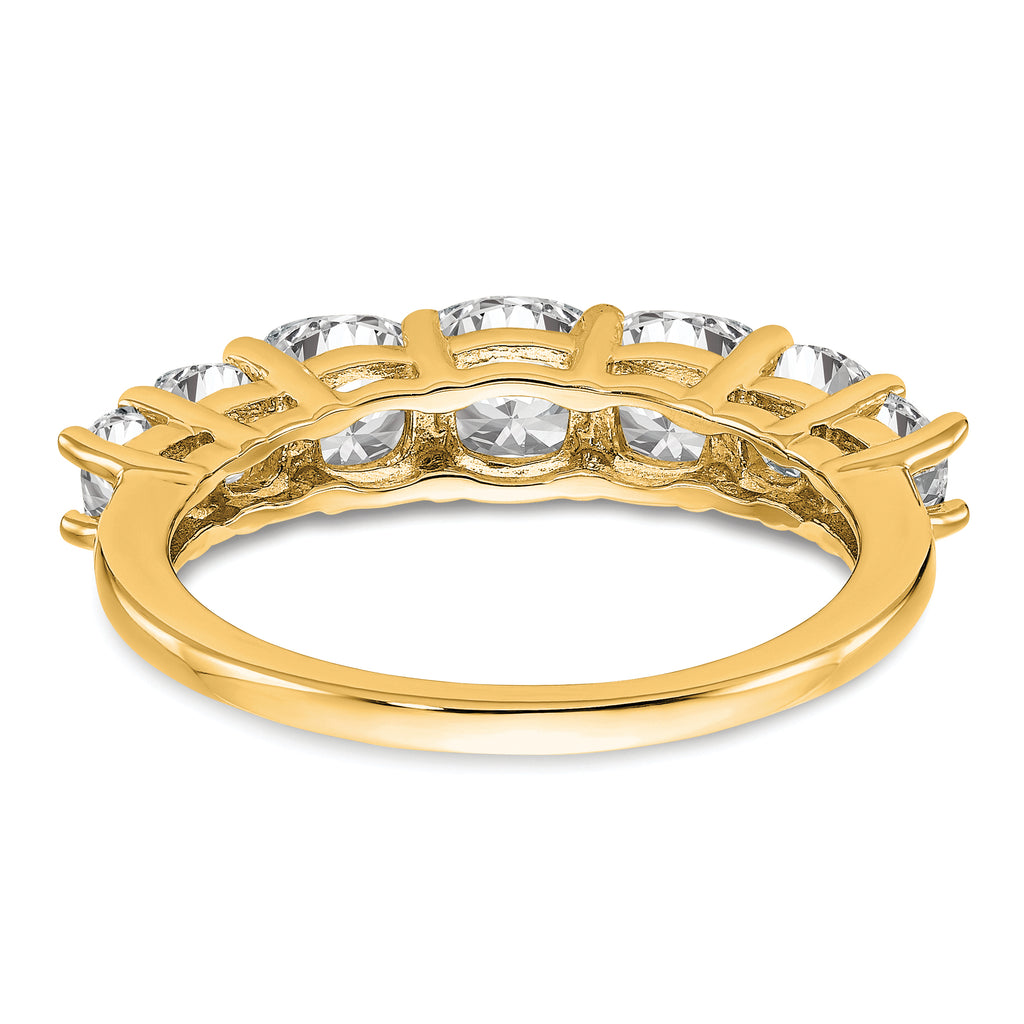 14k 1 5/8 carat Lab Grown Diamond VS+ F+ Cushion Complete Seven Stone Band