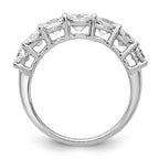 14k White Gold 2 3/8 carat Lab Grown Diamond VS+ F+ Cushion Complete Seven Stone Band