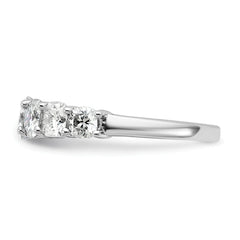14k White Gold 2 3/8 carat Lab Grown Diamond VS+ F+ Cushion Complete Seven Stone Band