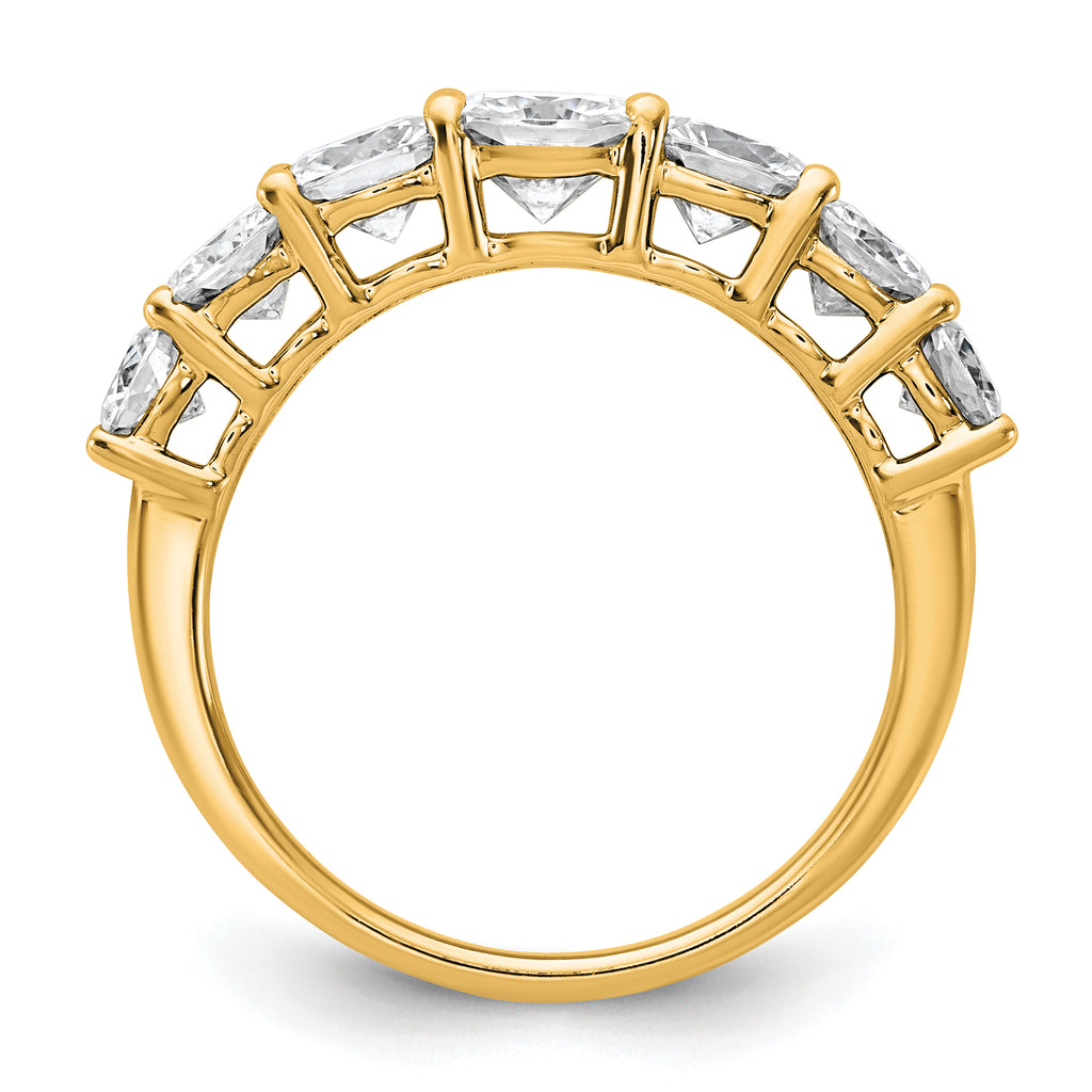 14k 2 3/8 carat Lab Grown Diamond VS+ F+ Cushion Complete Seven Stone Band
