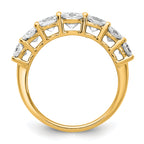 14k 2 3/8 carat Lab Grown Diamond VS+ F+ Cushion Complete Seven Stone Band