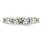 14k 2 3/8 carat Lab Grown Diamond VS+ F+ Cushion Complete Seven Stone Band