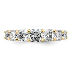 14k 2 3/8 carat Lab Grown Diamond VS+ F+ Cushion Complete Seven Stone Band