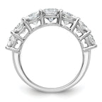 14k White Gold 3 1/3 carat Lab Grown Diamond VS+ F+ Cushion Complete Seven Stone Band