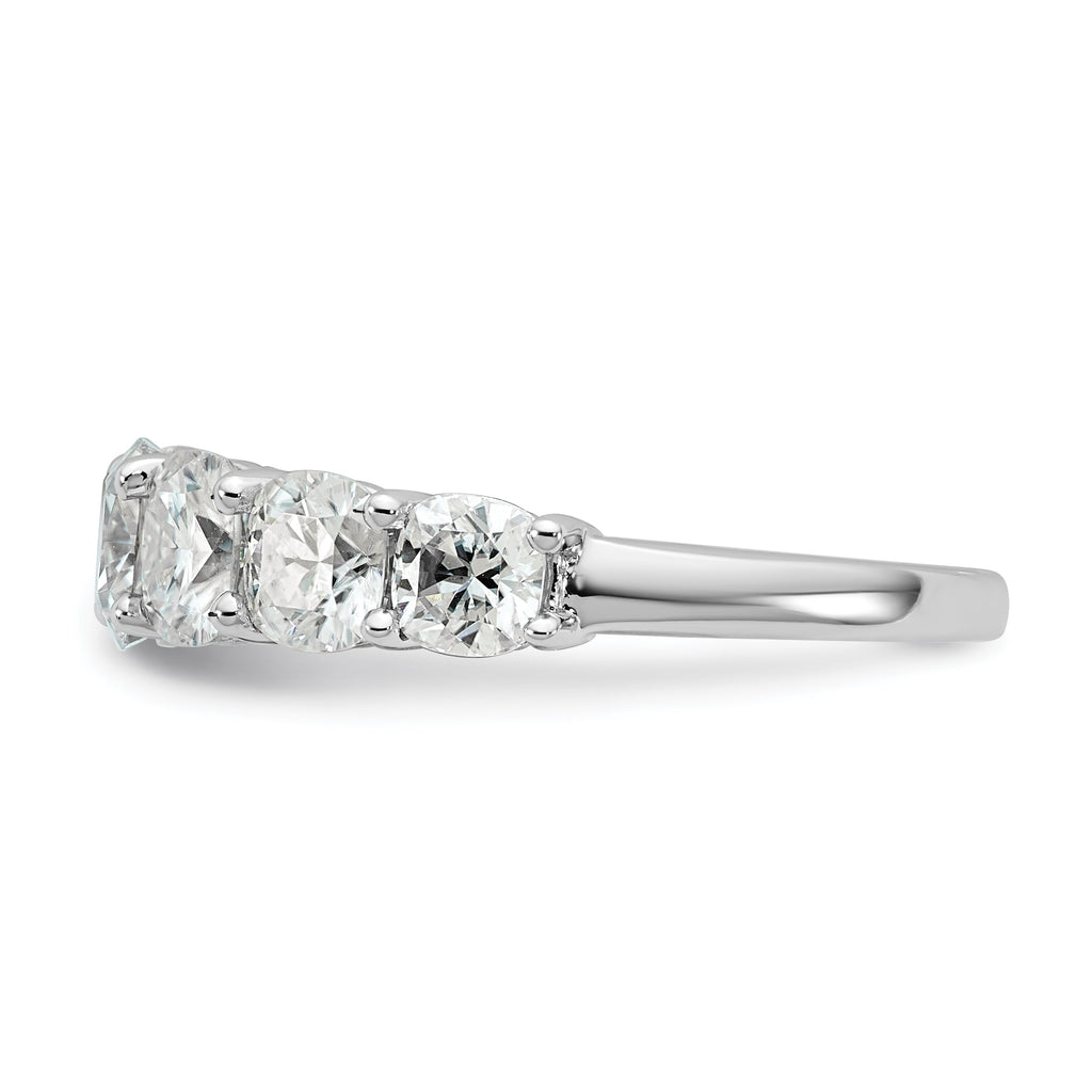 14k White Gold 3 1/3 carat Lab Grown Diamond VS+ F+ Cushion Complete Seven Stone Band