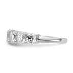 14k White Gold 3 1/3 carat Lab Grown Diamond VS+ F+ Cushion Complete Seven Stone Band